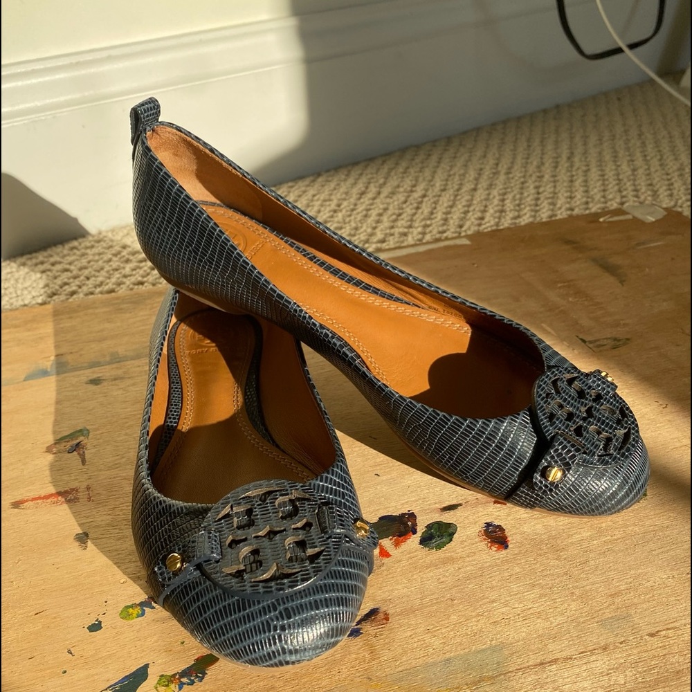 Tory Burch Navy Ballet Flats